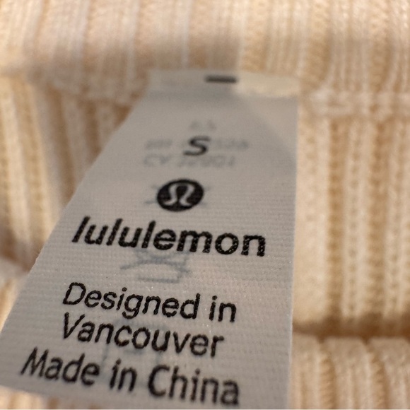 NWOT Lululemon Long Sleeve Sweater Dress Crew Neck Pockets Ivory & Gray Size S - Picture 6 of 10